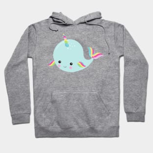 Unicorn Whale, Baby Whale, Cute Whale, Blue Whale Hoodie